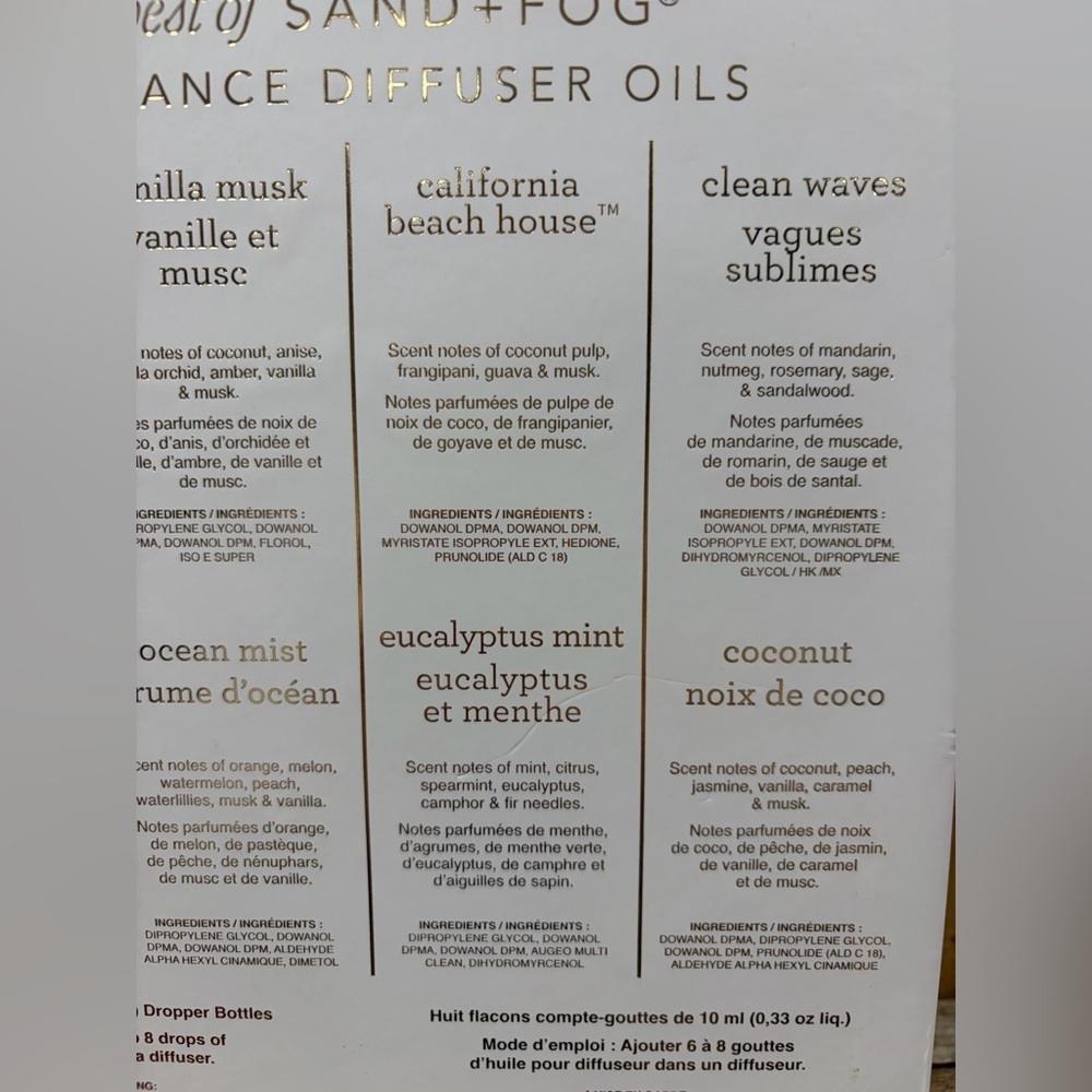 SAND + FOG Fragrance Diffuser Oils Set - includes 8 - Picture 5 of 6